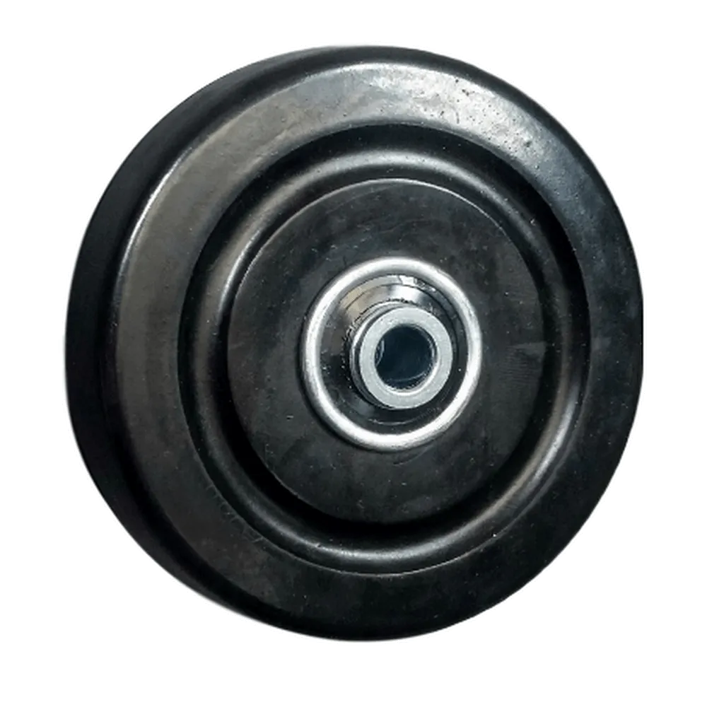 4" x 1-1/4" Soft Rubber Wheel Black - 245 lbs. Capacity (4-Pack)