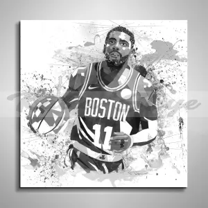 ABSTRACT BASKETBALL WALL ART INSPIRED BY KYRIE IRVING IN ACTION // NBA-KI01