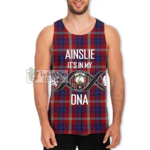 Ainslie Tartan Men's Tank Top with Family Crest DNA In Me Style