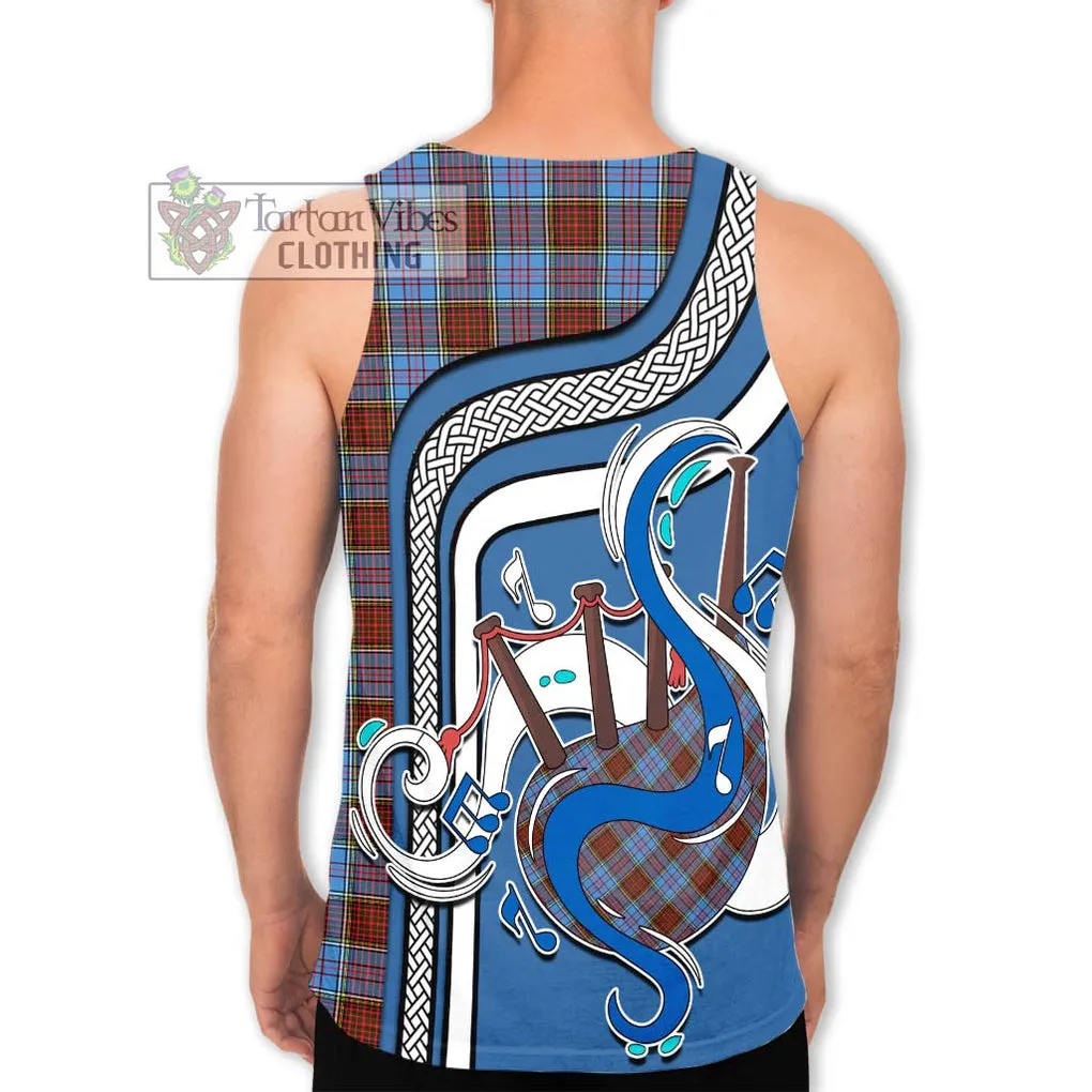 Anderson Modern Tartan Men's Tank Top with Epic Bagpipe Style