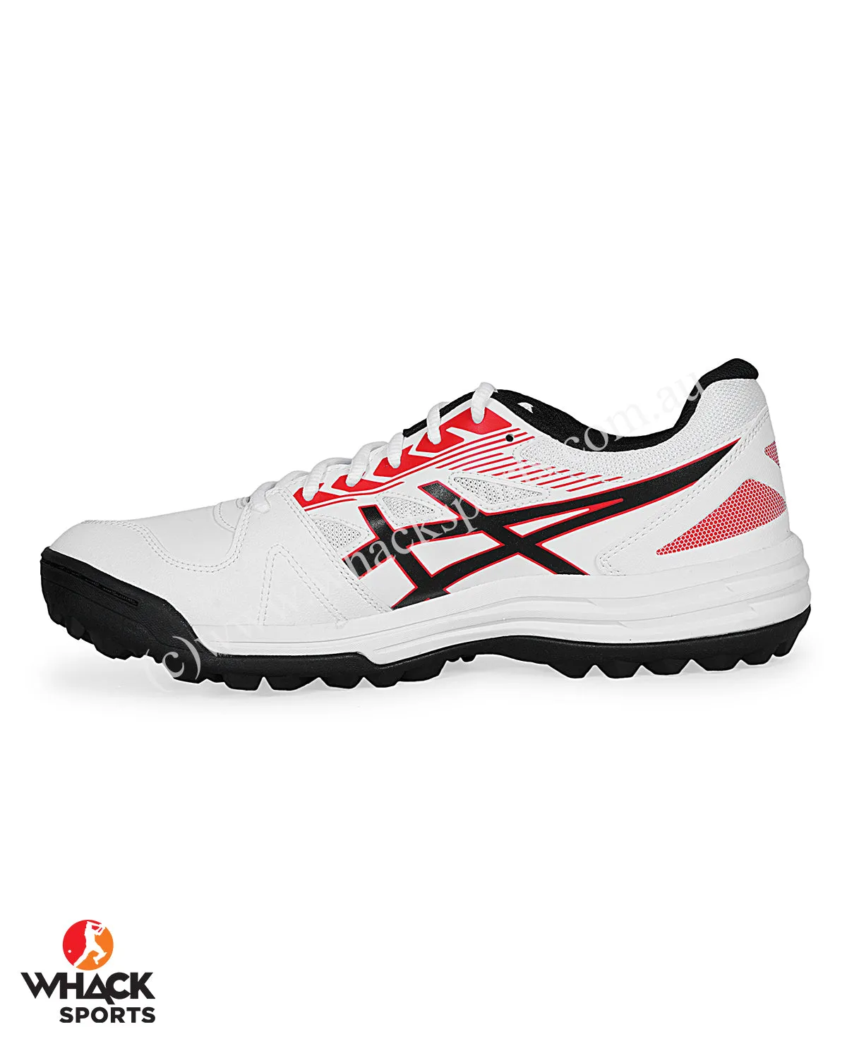 ASICS Gel Lethal Field - Rubber Cricket Shoes - White/Classic Red