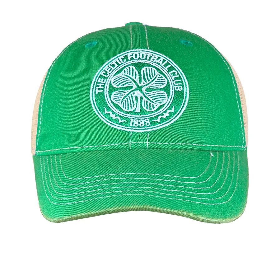 Celtic FC Washed Vintage Trucker Hat - Green