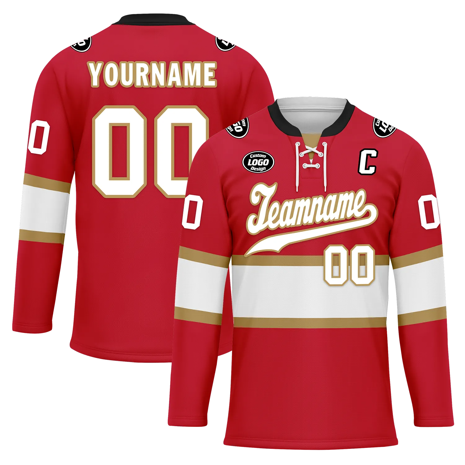 Custom Red White Personalized Hockey Jersey HCKJ01-D0a70ae