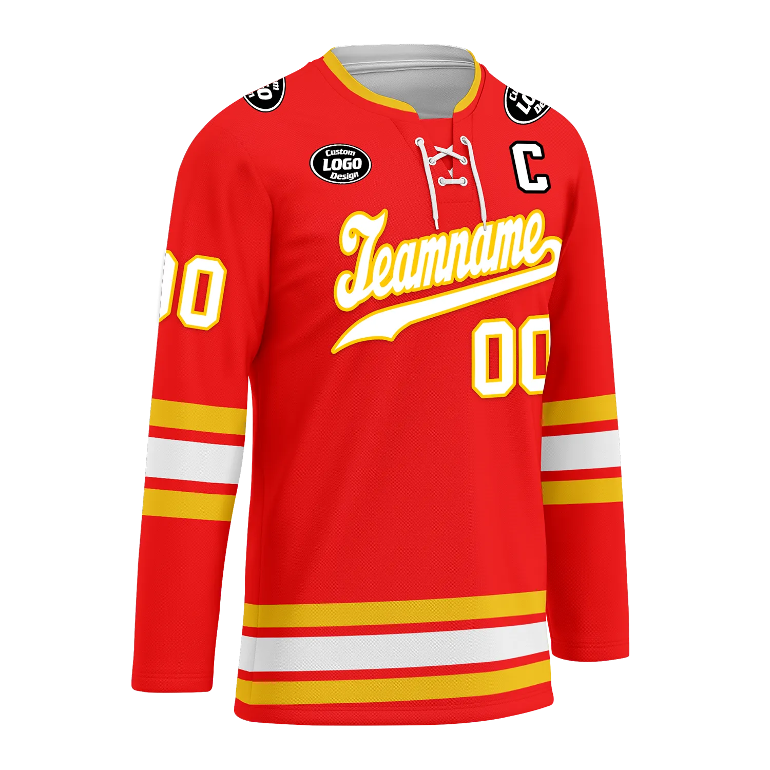 Custom Red Yellow Personalized Hockey Jersey HCKJ01-D0a70ce
