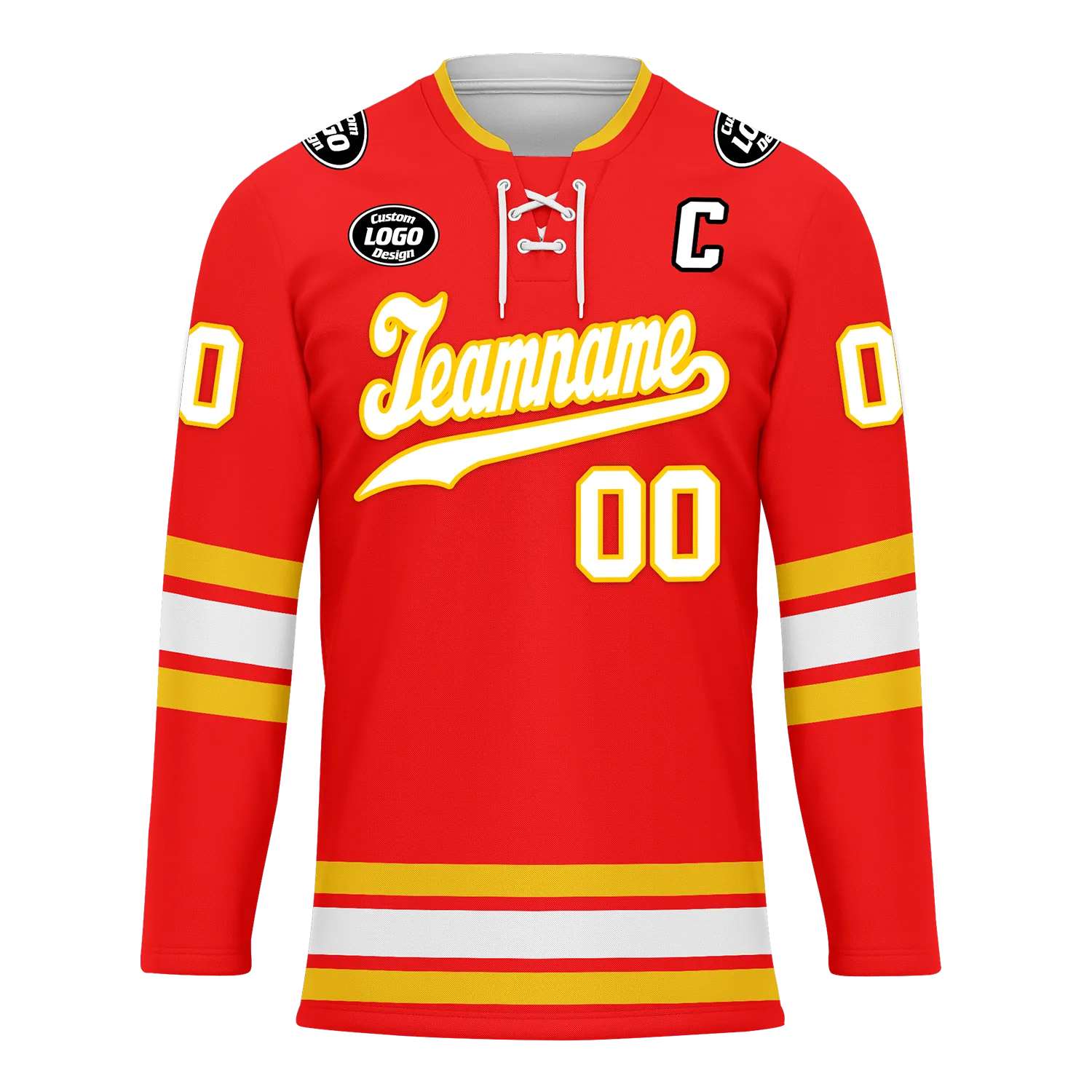 Custom Red Yellow Personalized Hockey Jersey HCKJ01-D0a70ce