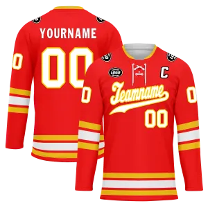 Custom Red Yellow Personalized Hockey Jersey HCKJ01-D0a70ce