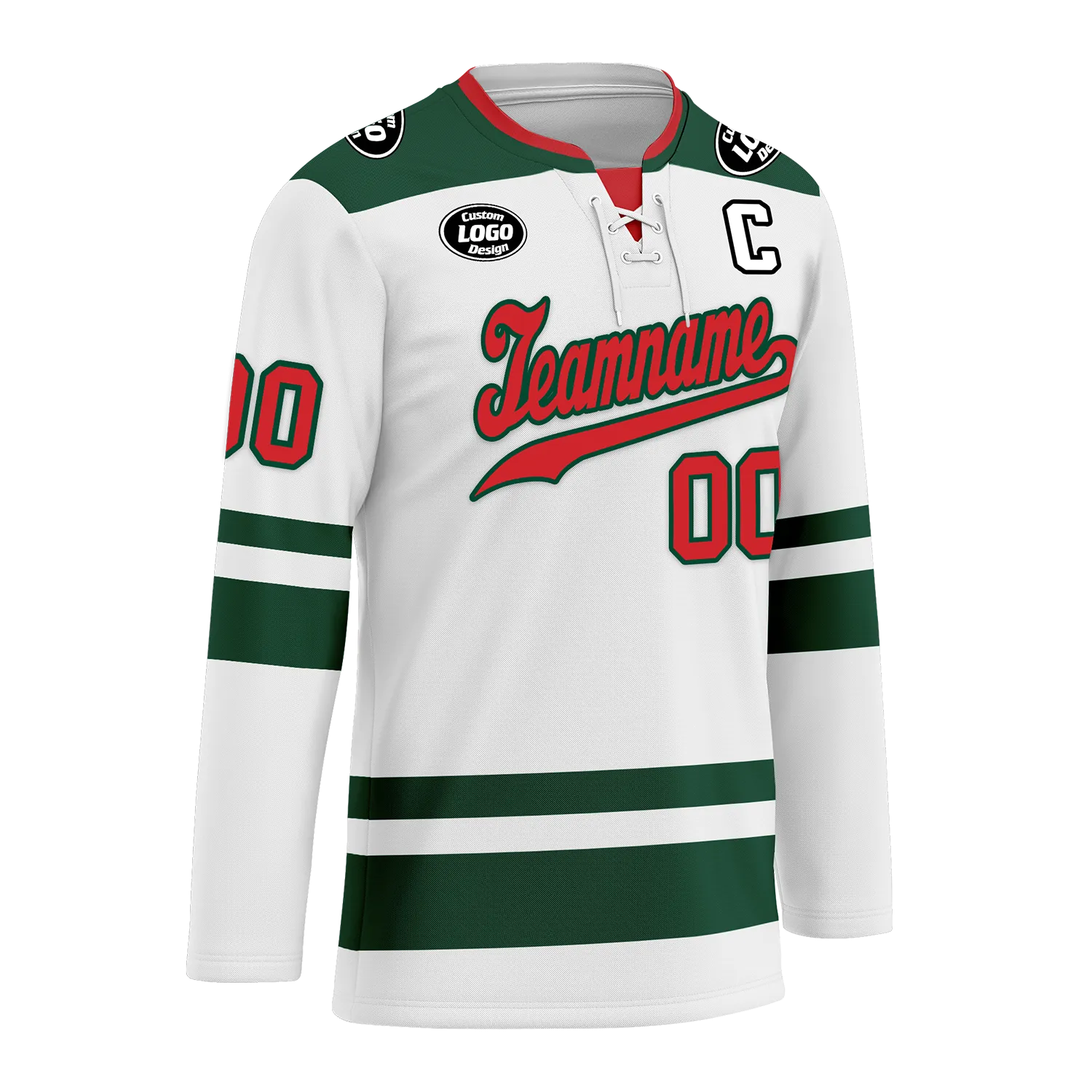 Custom White Green Personalized Hockey Jersey HCKJ01-D0a70c0