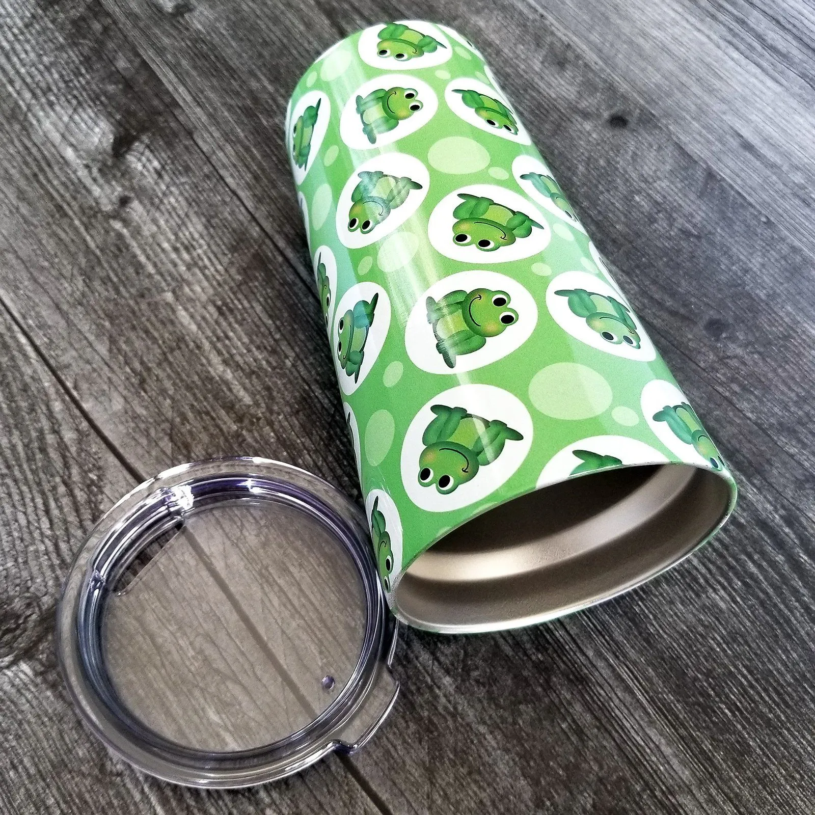 Cute Green Frog Pattern Tumbler Cup