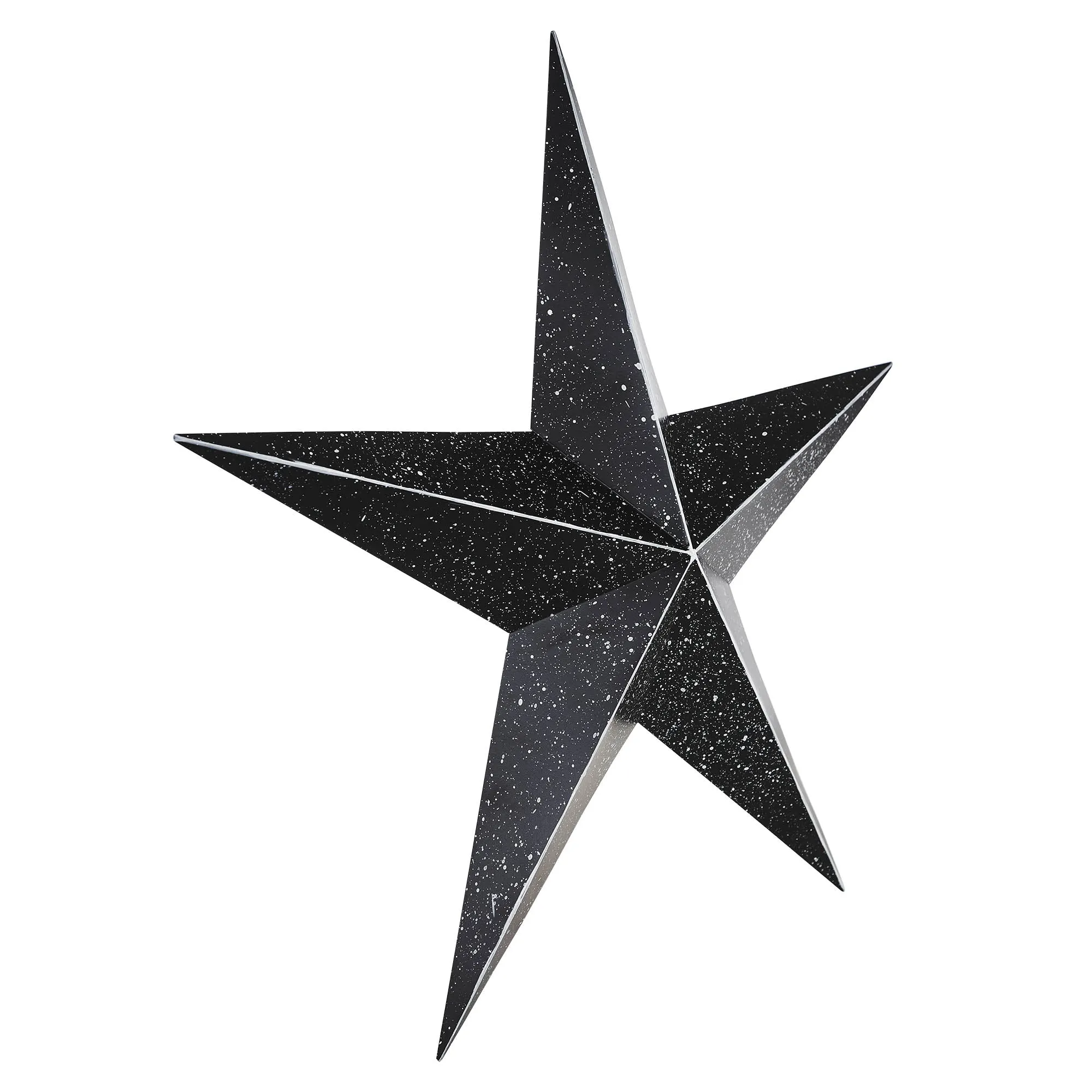 Faceted Metal Star Black Wall Hanging 24x24