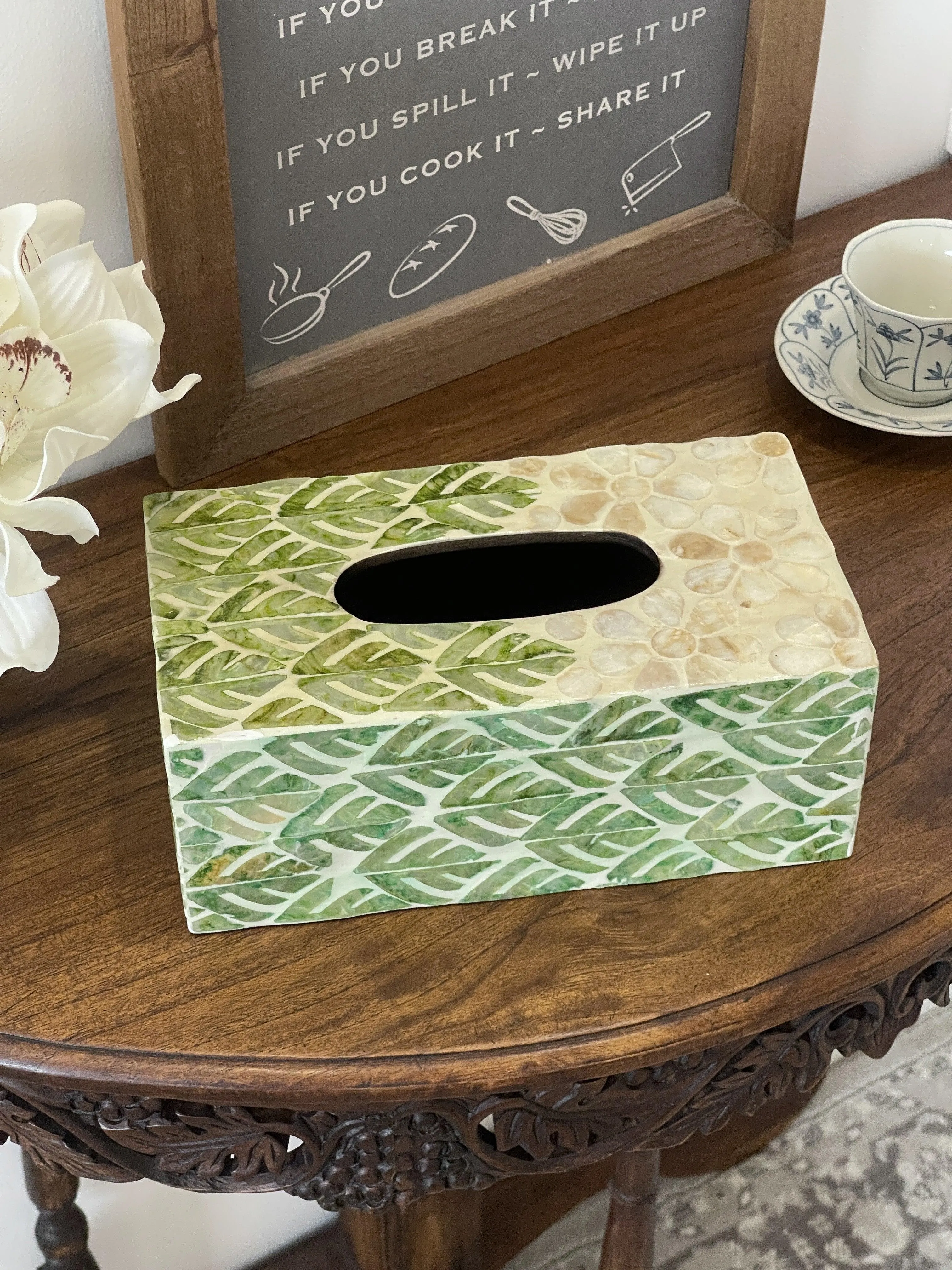 Green Shell Tissue Box
