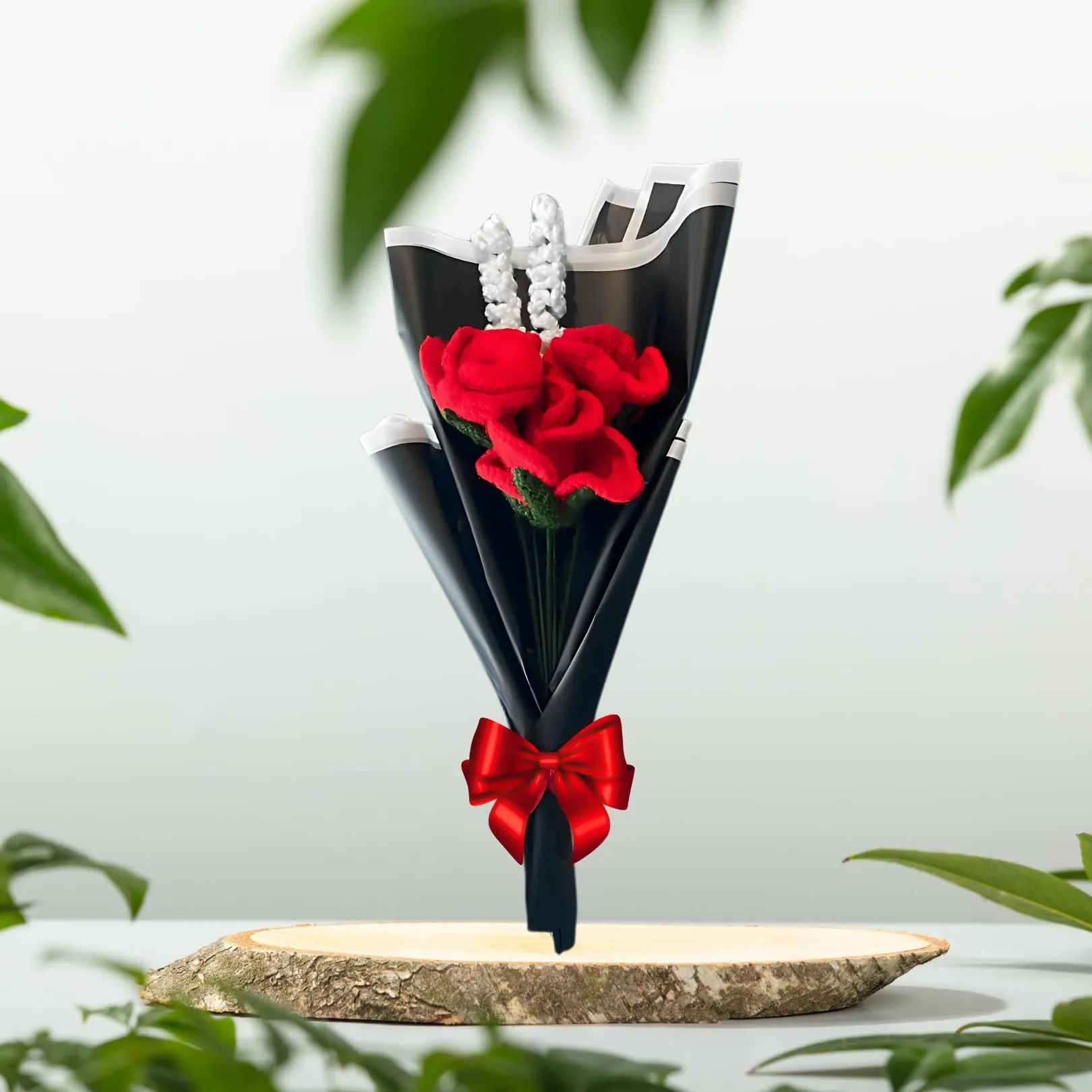 Handmade Crochet Red Roses Bouquet | Exquisite Handcrafted Floral Arrangement | Perfect for Anniversaries, Weddings, Birthdays, Thanksgiving, and Special Occasions