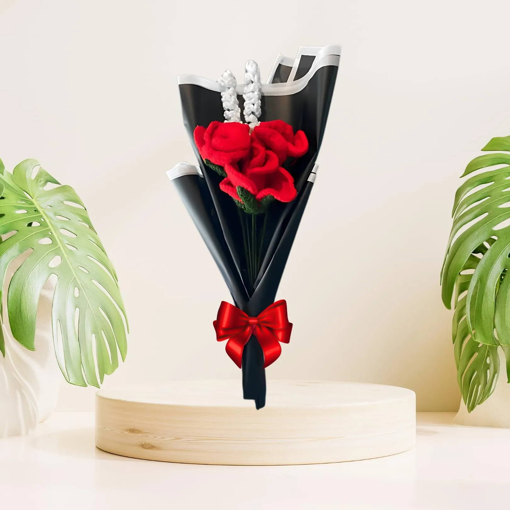 Handmade Crochet Red Roses Bouquet | Exquisite Handcrafted Floral Arrangement | Perfect for Anniversaries, Weddings, Birthdays, Thanksgiving, and Special Occasions