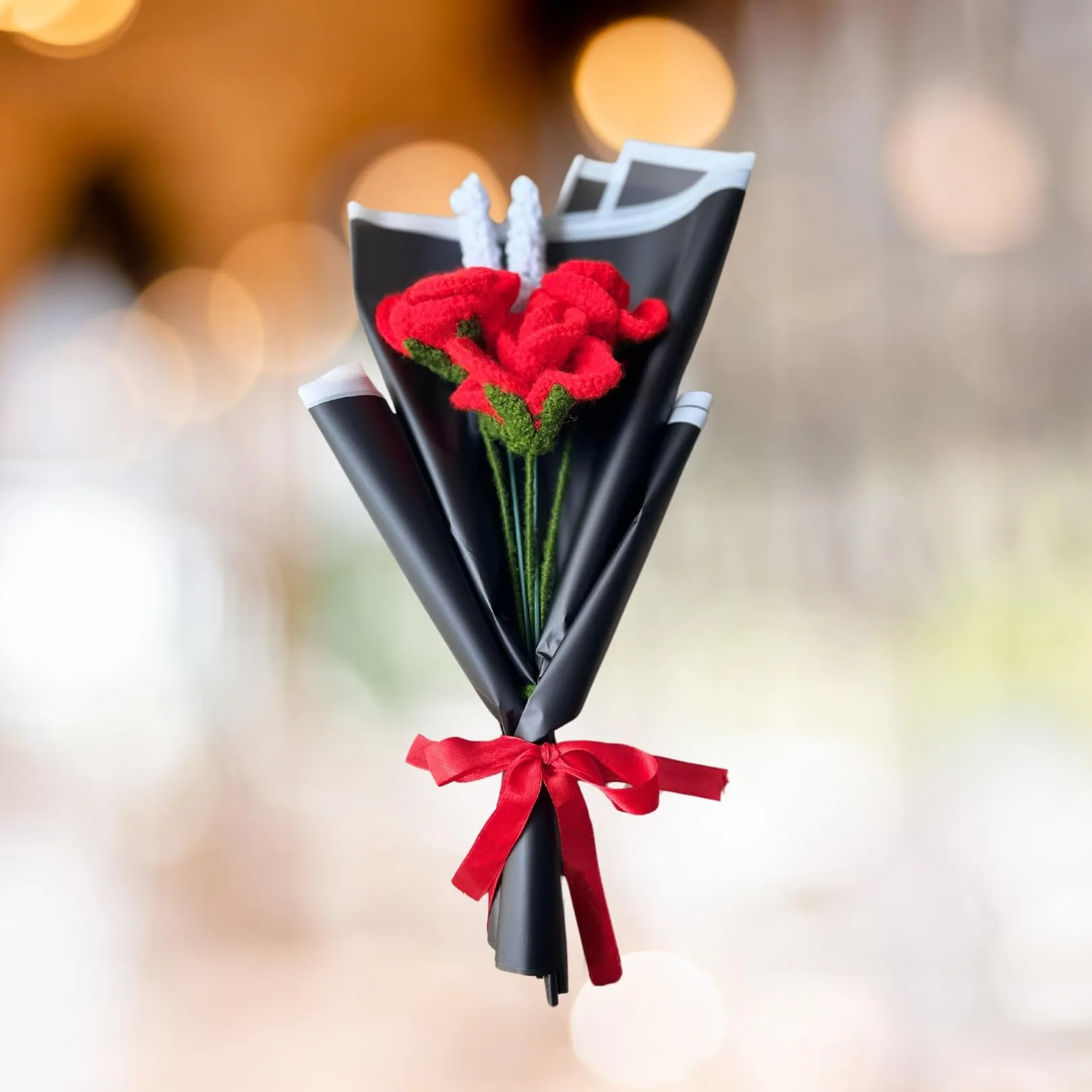 Handmade Crochet Red Roses Bouquet | Exquisite Handcrafted Floral Arrangement | Perfect for Anniversaries, Weddings, Birthdays, Thanksgiving, and Special Occasions