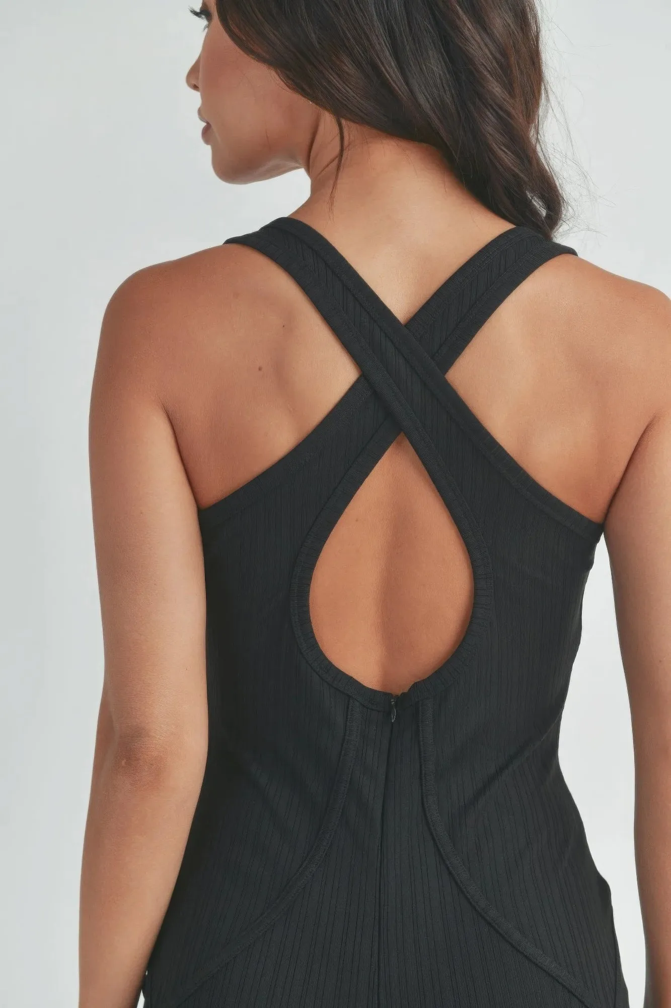 Hot Girl Corset Top Jumpsuit In Black