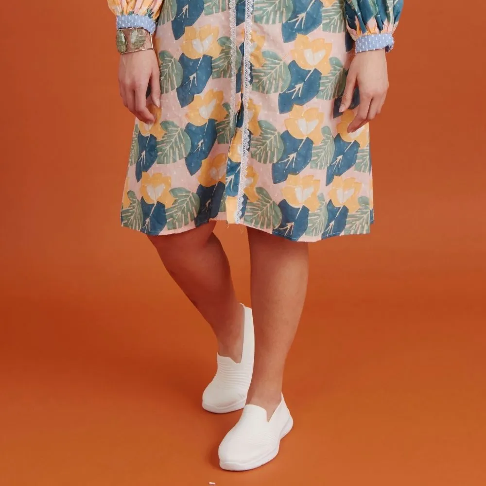 India Bougainvillea Print Shift Dress