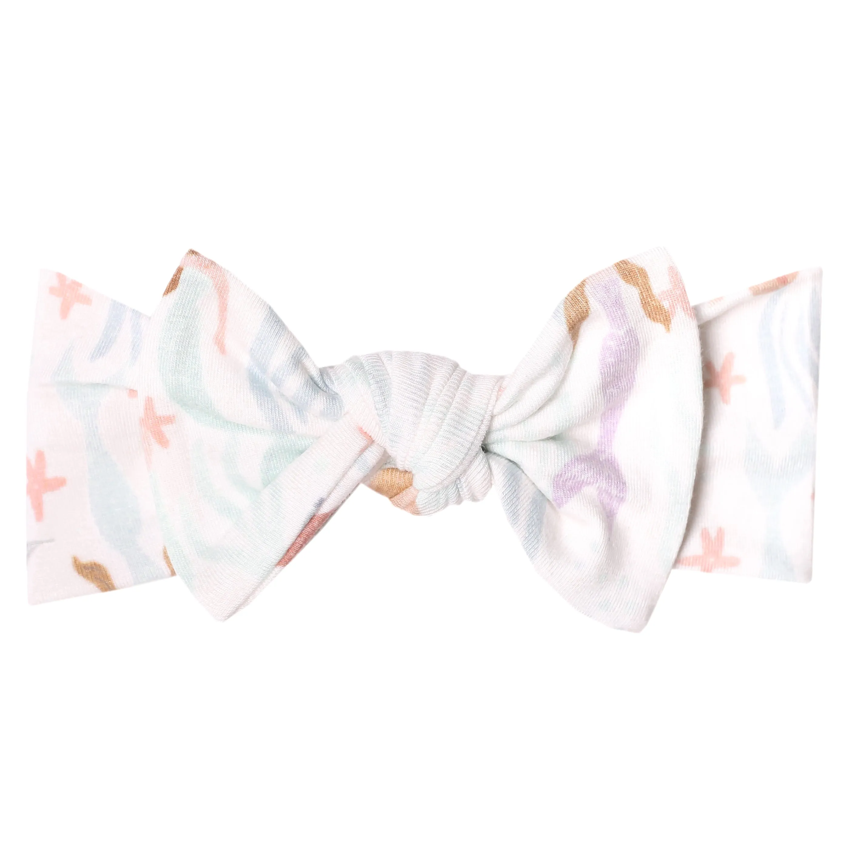 Knit Headband Bow - Coral