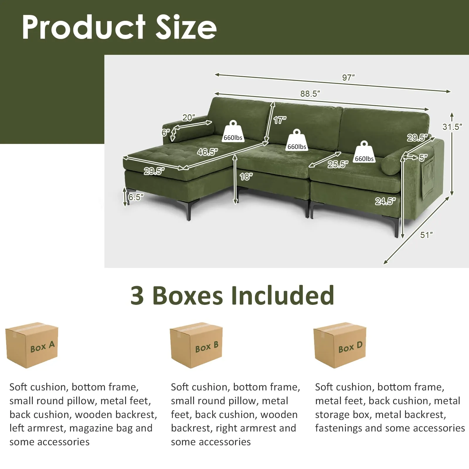KOMFOTT Heavy Duty Sleeper Sofa Couch for Living Room