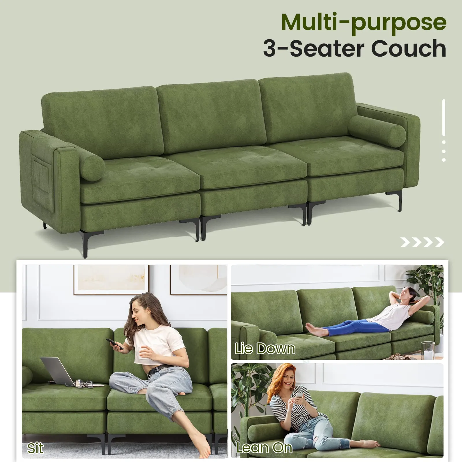 KOMFOTT Heavy Duty Sleeper Sofa Couch for Living Room