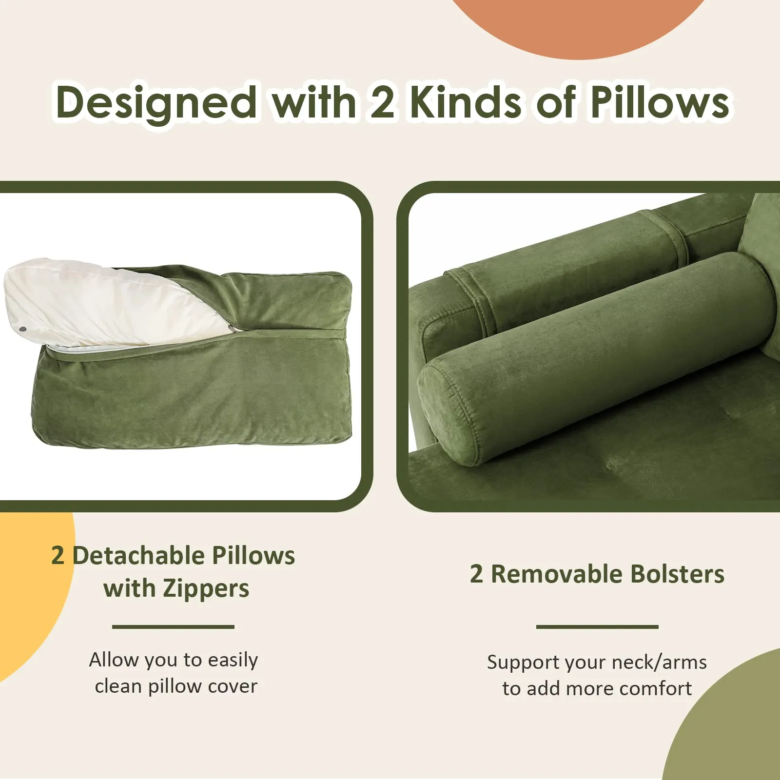KOMFOTT Heavy Duty Sleeper Sofa Couch for Living Room