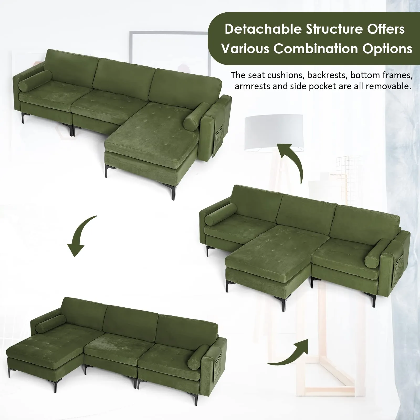 KOMFOTT Heavy Duty Sleeper Sofa Couch for Living Room