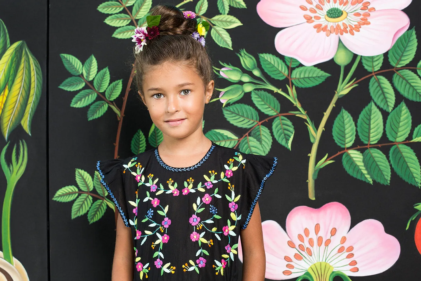 magnolia playsuit black with hand stitch