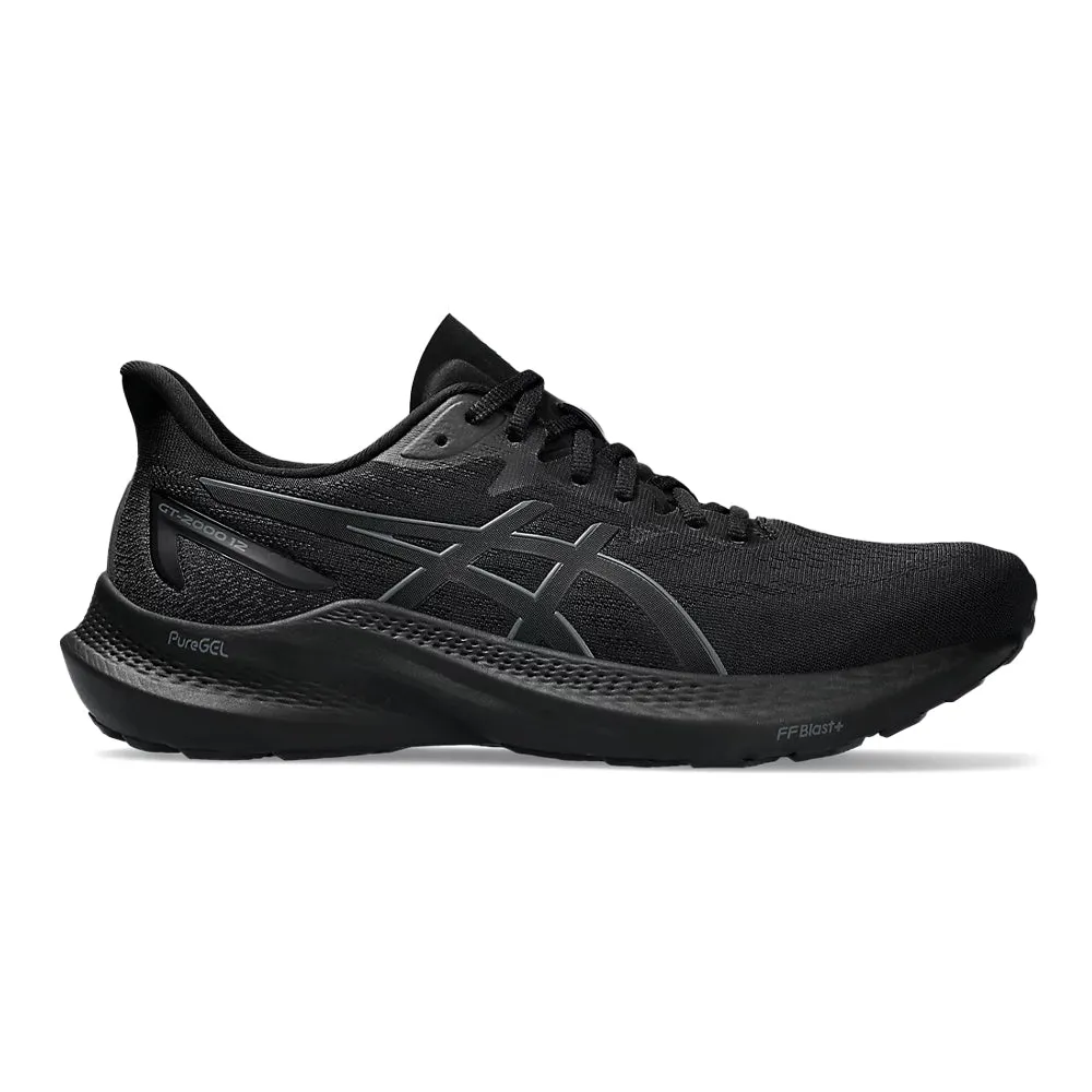 Men's Asics GT-2000 12, Black/Black, 11.5 2E Wide