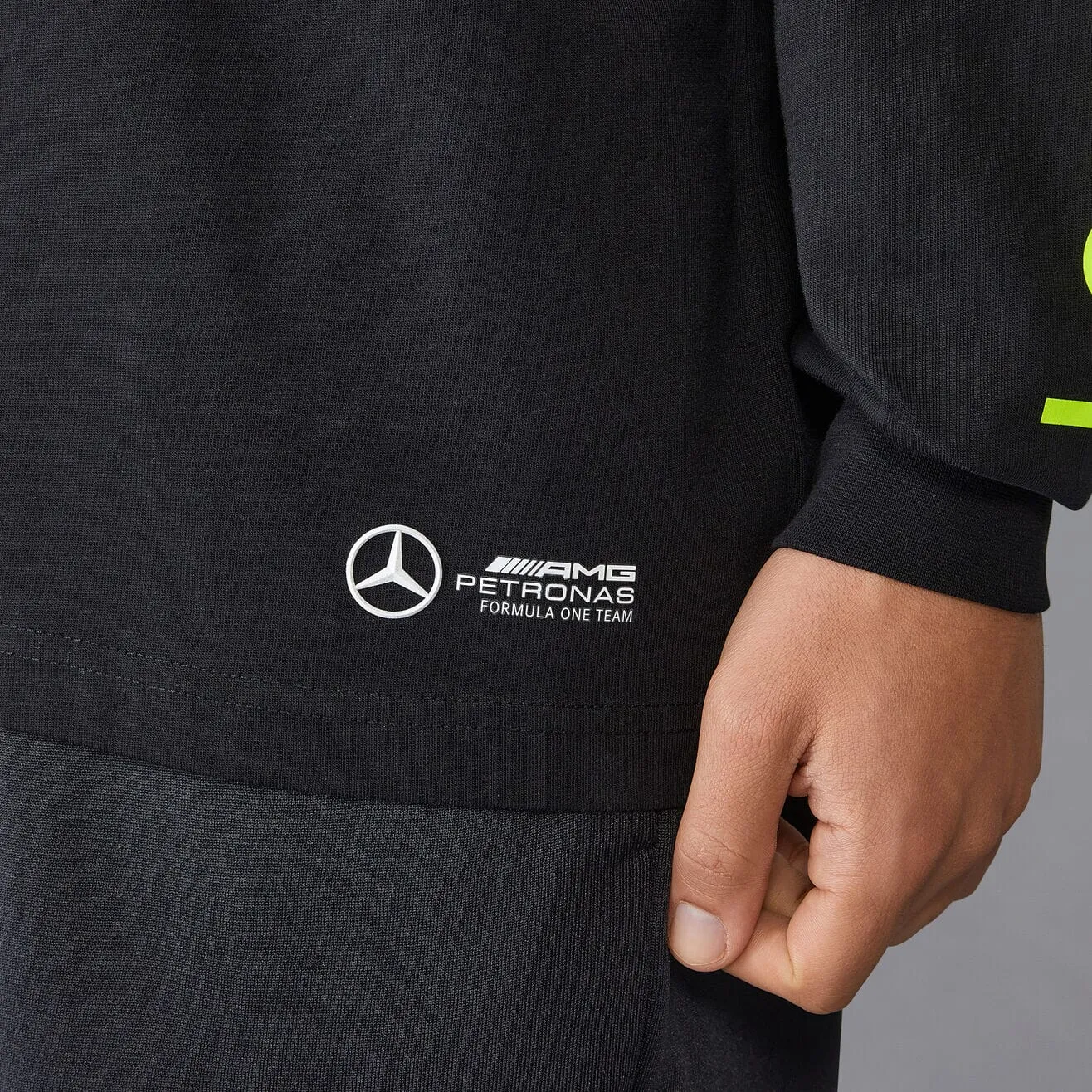 Mercedes AMG Petronas F1 Men's Lewis Hamilton Long Sleeve T-Shirt - Black