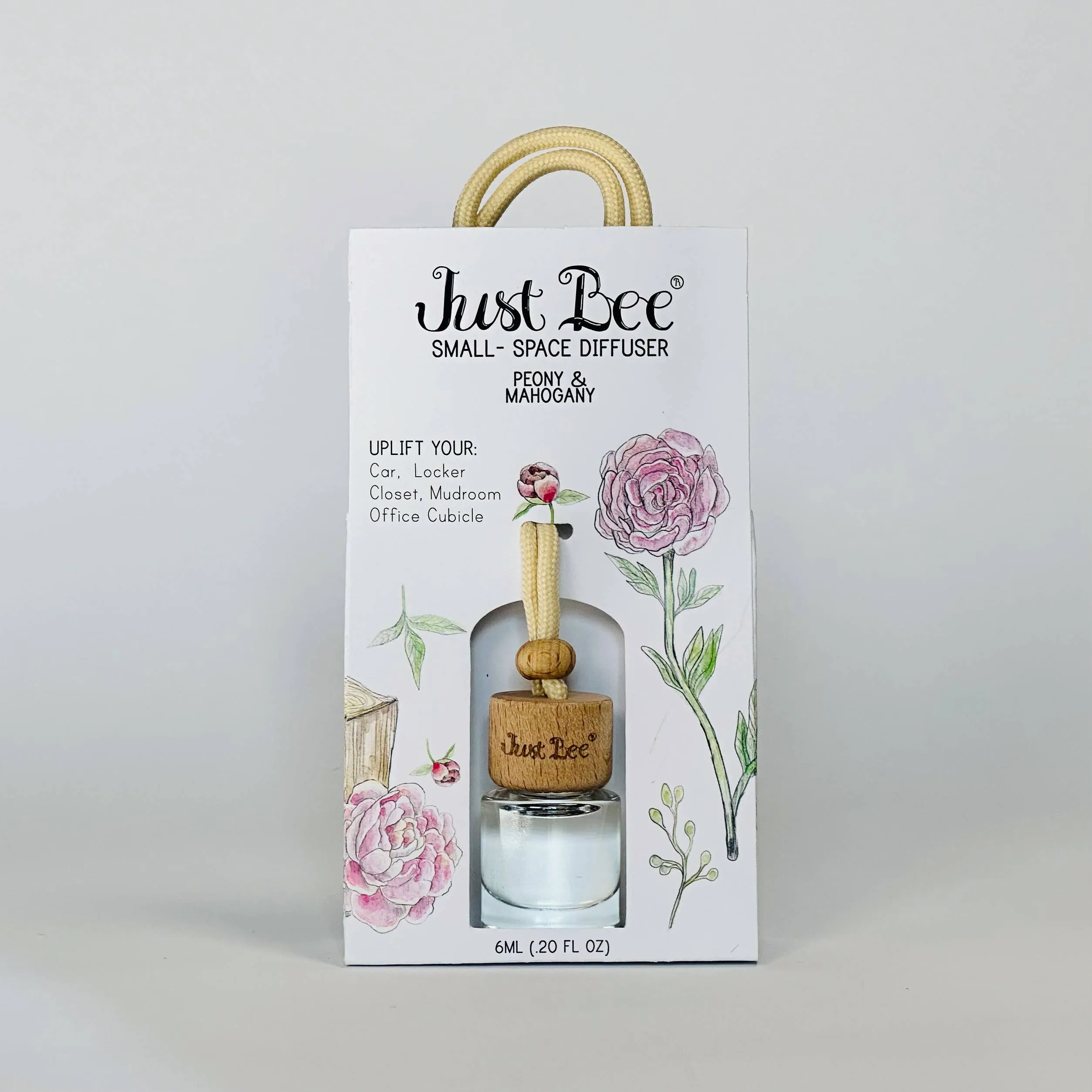 Peony & Mahogany - Just Bee Candle: 3.5 oz tin (up to 20 hrs of clean burning)