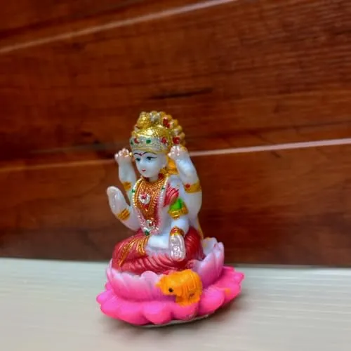 SINE Biz, Lakshmi Devi Idol Statue for Home Puja Goddess Laxmi Idols Showpiece for Temple Pooja Room (10 cm)