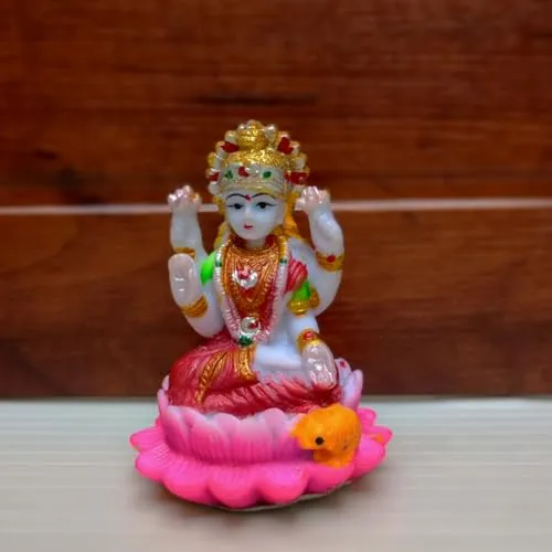 SINE Biz, Lakshmi Devi Idol Statue for Home Puja Goddess Laxmi Idols Showpiece for Temple Pooja Room (10 cm)