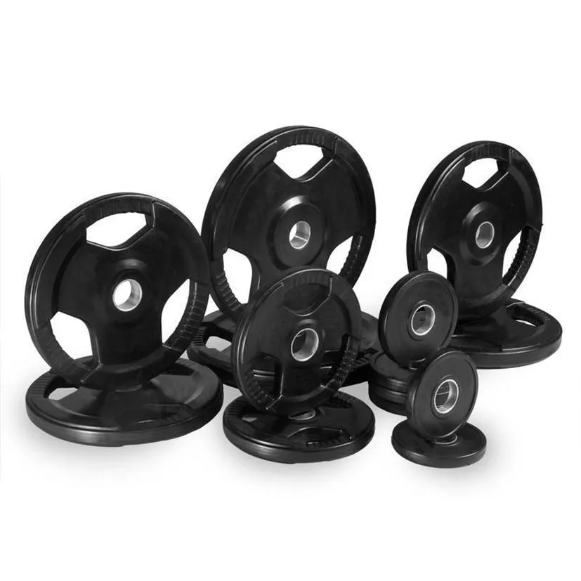 Tri-Grip 1 Inch Rubber Barbell Weight Plates Disc Barbell Set 52kg